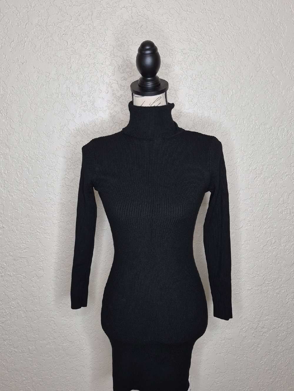 Shein Turtleneck Mini Sweater Dress Black Size S